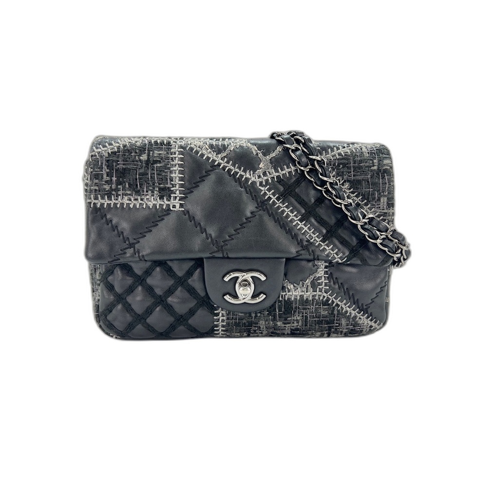 CHANEL Patchwork Shoulder Bag, Black
